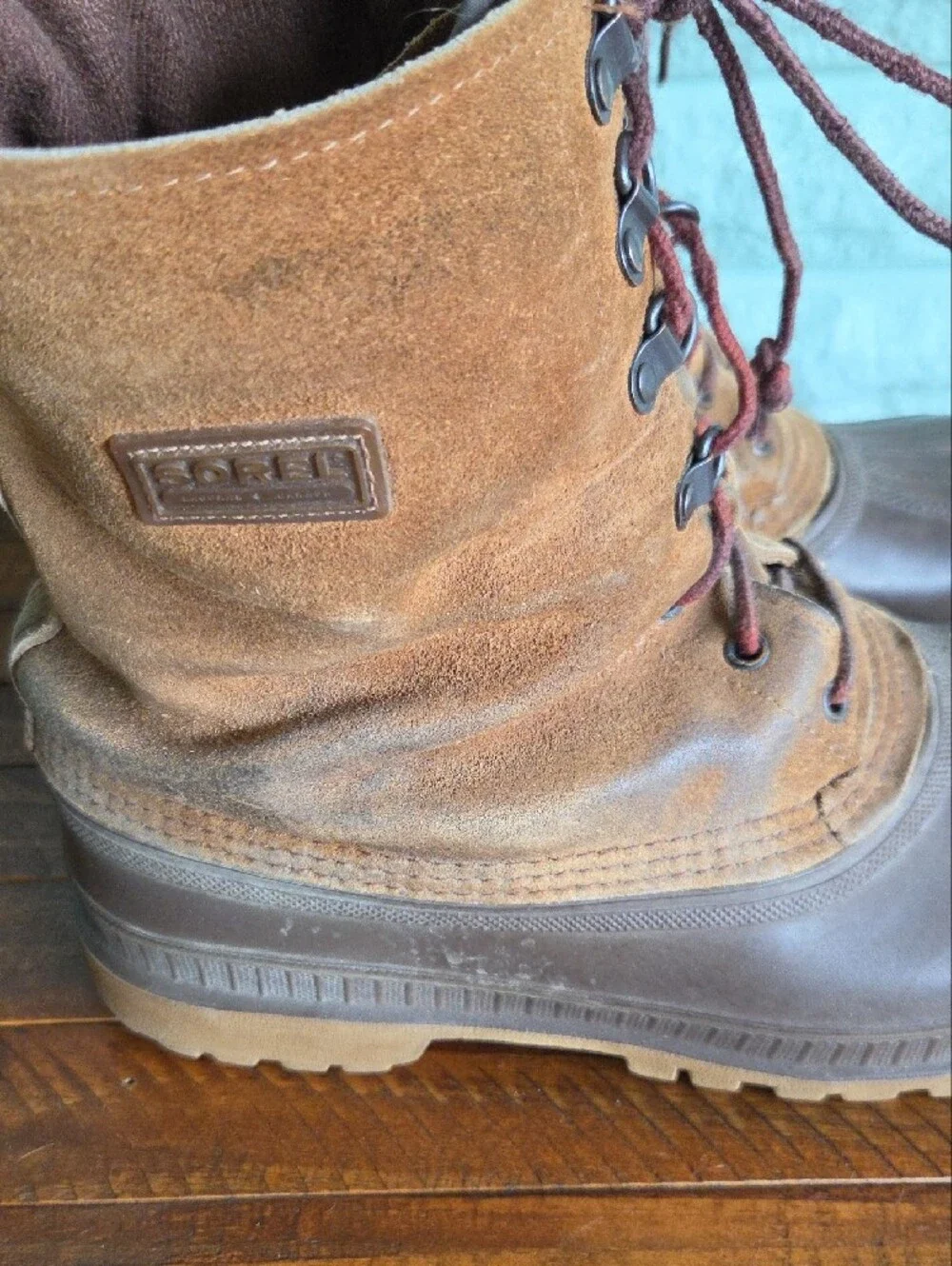 Sorel Brown Lace-Up Work Winter Boots Size Mens 10